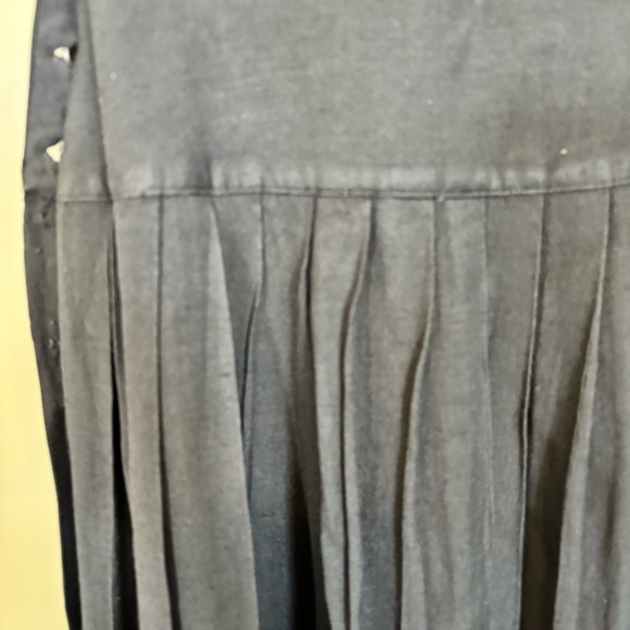 🦒 Giraffe Navy Rayon Linen Pleated Skirt - size 10​​ - Picture 5 of 7
